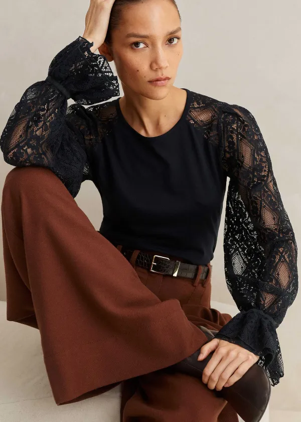antique_lace_sleeve_layering_top_7.webp ME+EM Antique Lace Sleeve Layering Top | Women Layering Tops