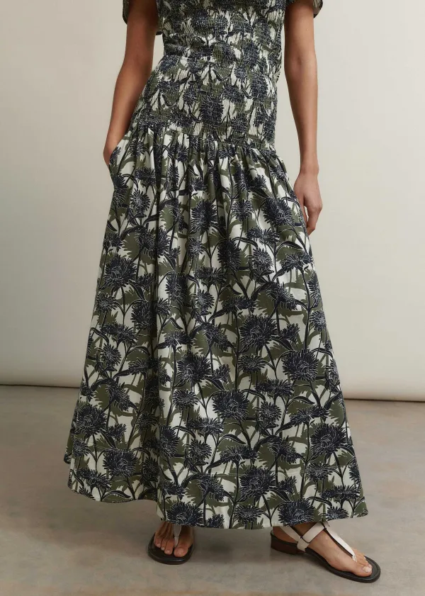 ME+EM Aster Print High-Waisted Maxi Skirt | Women Skirts