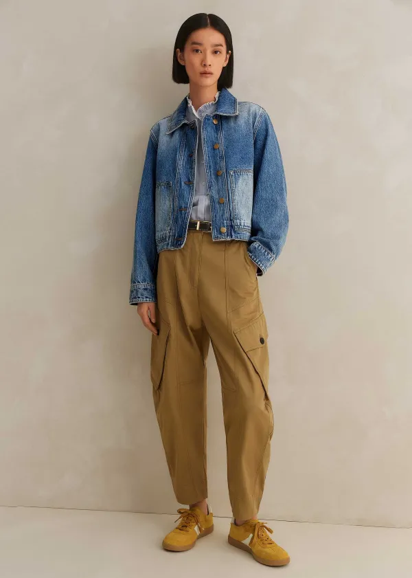 ME+EM Authentic Denim Relaxed Crop Jacket | Women Crop Jackets