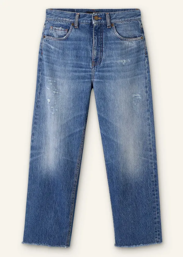 ME+EM Authentic Distressed Relaxed Straight Jean | Women Jeans