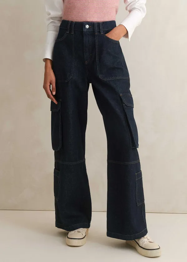 ME+EM Baggy Cargo Denim Trouser | Women Cargo Trousers