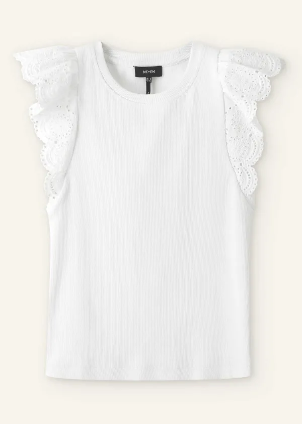 ME+EM Broderie Trim Tank Top | Women T-Shirts