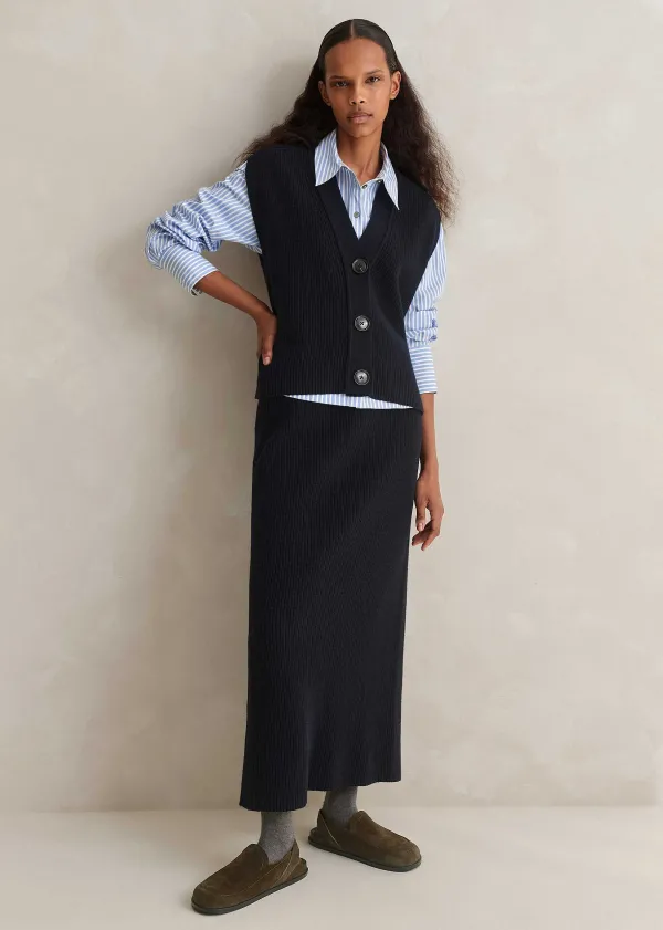 ME+EM Button Up Knitted Vest + Skirt Co-Ord | Women Suits And Co-Ords