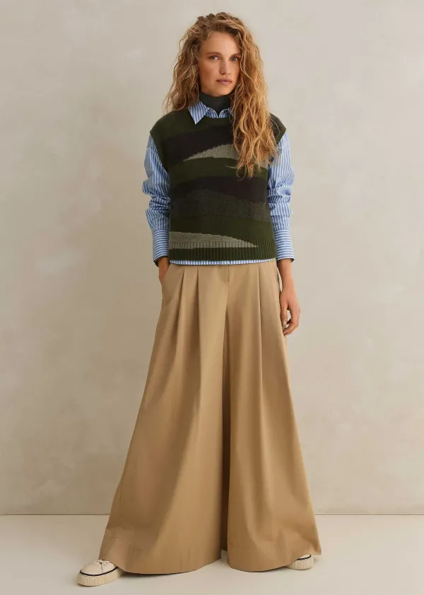 ME+EM Cashmere Camo Cropped Vest + Snood | Women Vests