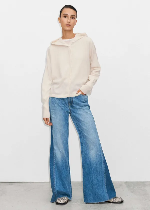 ME+EM Cashmere Drop Shoulder Box Crop Hoody | Women Cashmere