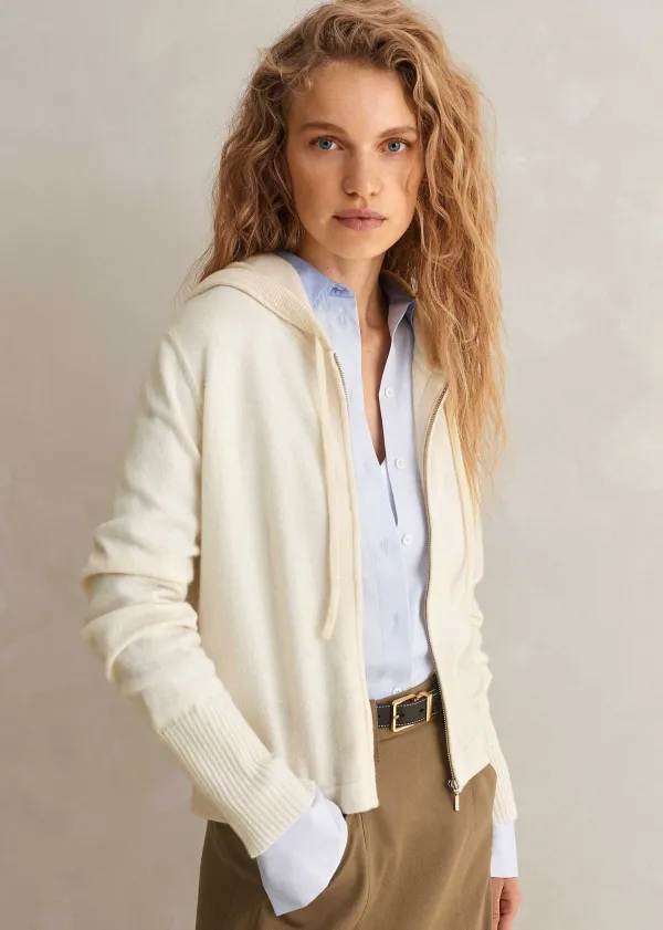 ME+EM Cashmere Relaxed Fit Box Zip Hoody | Women Cashmere