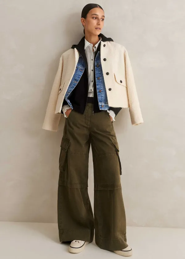 ME+EM Cashmere Relaxed Fit Box Zip Hoody | Women Cashmere