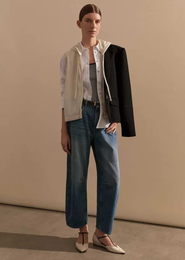 ME+EM Cashmere Sleeveless Relaxed Zip Hoody | Women Cashmere