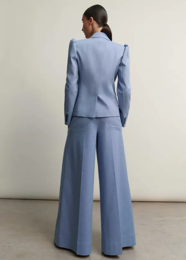 ME+EM Chambray Tailoring Wide-Leg Trouser Suit | Women Suits And Co-Ords