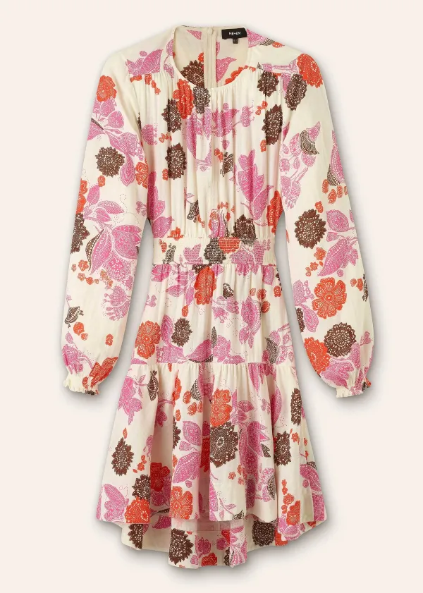 cheesecloth_bali_print_fit_and_flare_dress_2.webp ME+EM Cheesecloth Bali Print Fit And Flare Dress | Women Short Dresses