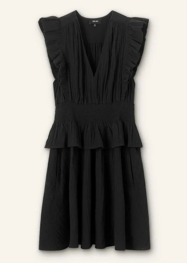 ME+EM Cheesecloth Fit And Flare Short Dress | Women Short Dresses