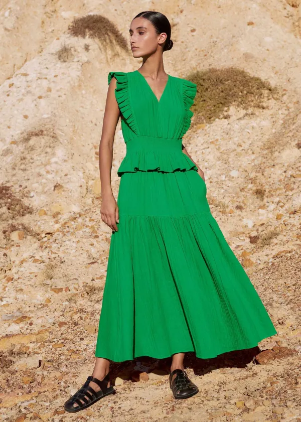 ME+EM Cheesecloth Maxi Dress | Women Cheesecloth Dresses