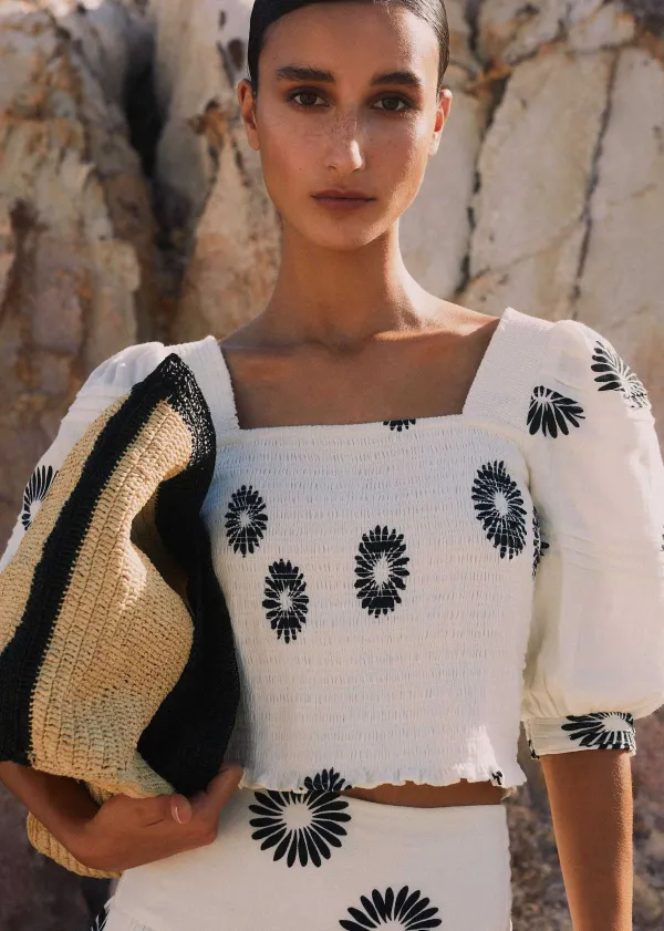 ME+EM Cheesecloth Modern Daisy Print Co-Ord | Women Suits And Co-Ords