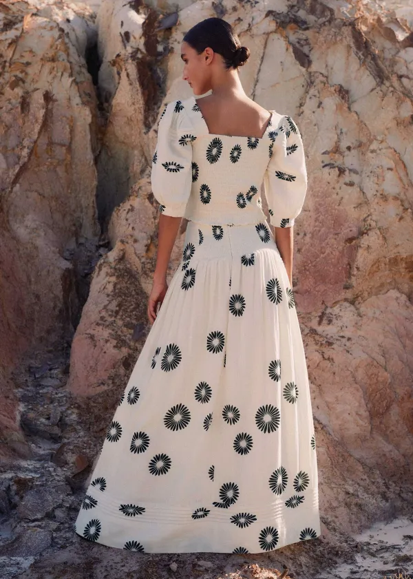 cheesecloth_modern_daisy_print_maxi_skirt_4.webp ME+EM Cheesecloth Modern Daisy Print Maxi Skirt | Women Skirts