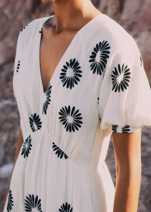 cheesecloth_modern_daisy_print_midi_dress_3.webp ME+EM Cheesecloth Modern Daisy Print Midi Dress | Women Midi Dresses