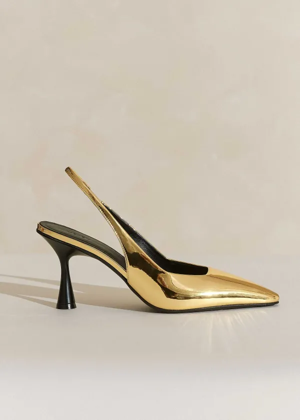 ME+EM Chisel Toe Metallic Slingback | Women Heels