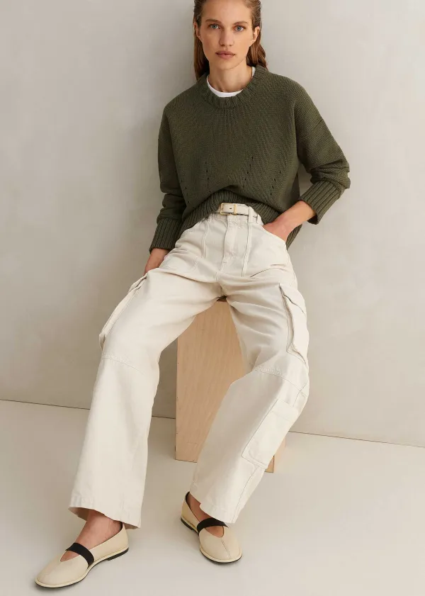 ME+EM Chunky Cotton Curved Hem Jumper | Women Jumpers