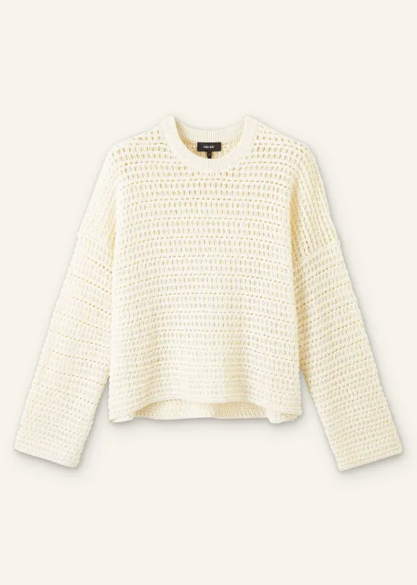ME+EM Chunky Cotton Open Stitch Box Jumper | Women Jumpers