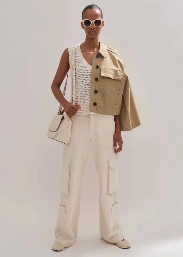 ME+EM Chunky Cotton Open Stitch Vest | Women Vests