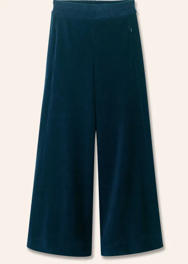 ME+EM Cord Velour Palazzo Pant | Women Wide-Leg Trousers