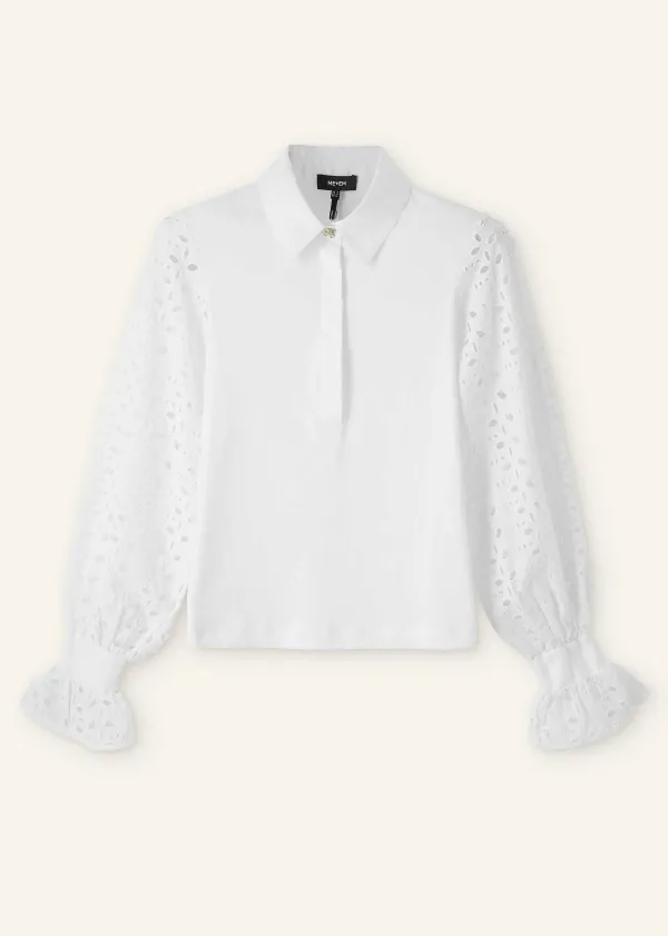 ME+EM Cotton Broderie Layering Shirt | Women Shirts