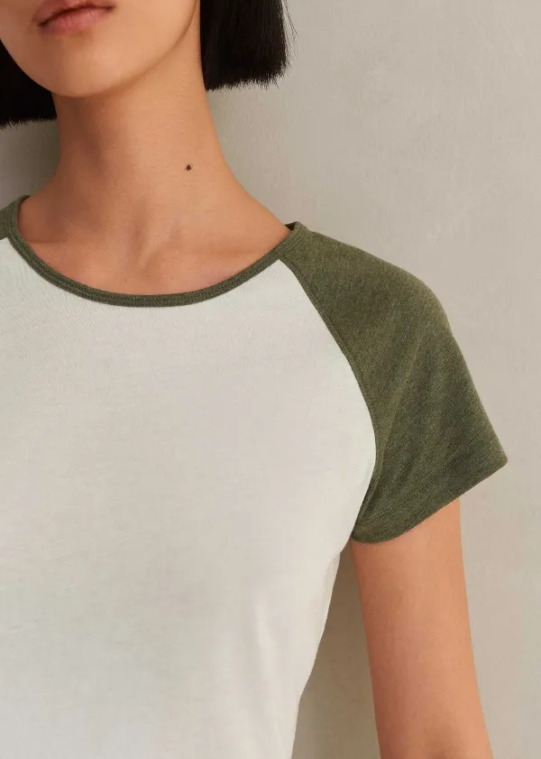 cotton_contrast_baseball_tee_3.webp ME+EM Cotton Contrast Baseball Tee | Women T-Shirts