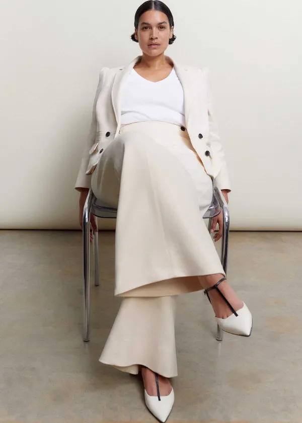 ME+EM Cotton Herringbone Fitted Short Blazer | Women Blazers