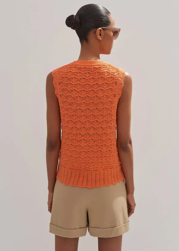 cotton_lace_stitch_knit_vest_3.webp ME+EM Cotton Lace Stitch Knit Vest | Women Vests