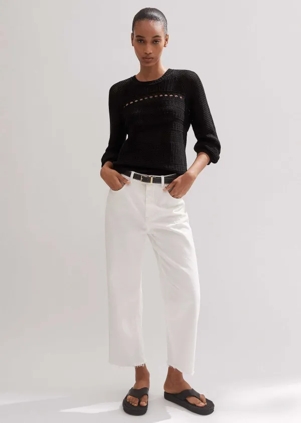 cotton_lace_stitch_raglan_sleeve_jumper_3.webp ME+EM Cotton Lace Stitch Raglan Sleeve Jumper | Women Jumpers