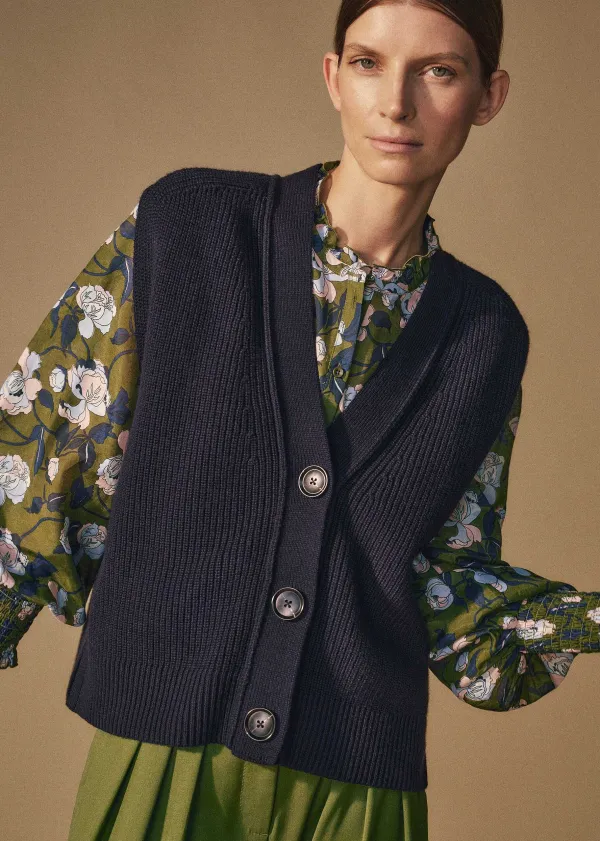 cotton_merino_rib_relaxed_buttoned_vest_6.webp ME+EM Cotton Merino Rib Relaxed Buttoned Vest | Women Vests