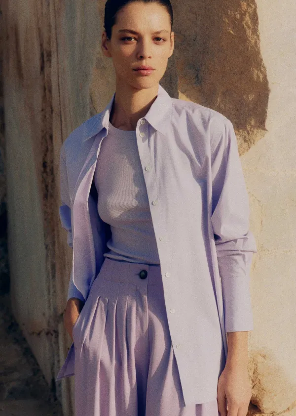 ME+EM Cotton Oversized Boyfriend Shirt | Women Shirts