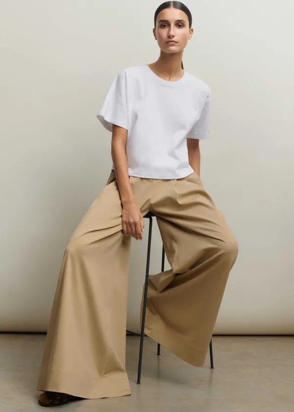 ME+EM Cotton Oversized Crop Tee | Women T-Shirts