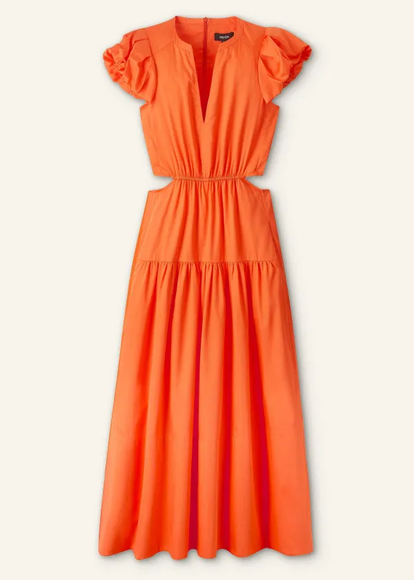 ME+EM Cotton Poplin Cut-Out Maxi Dress | Women Maxi Dresses