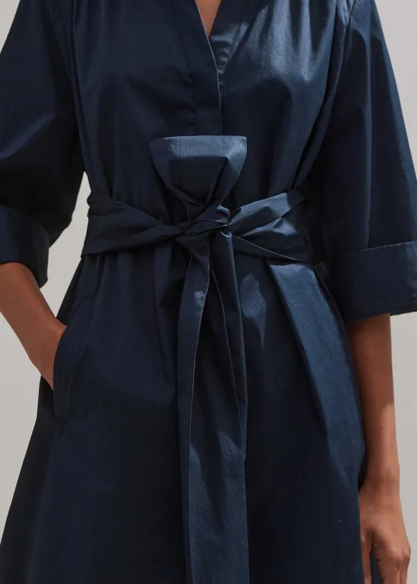 ME+EM Cotton Poplin Swing Dress + Belt | Women Short Dresses