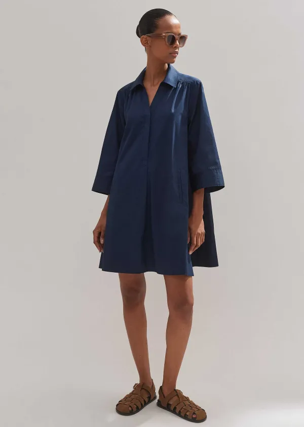 cotton_poplin_swing_dress__belt_5.webp ME+EM Cotton Poplin Swing Dress + Belt | Women Short Dresses