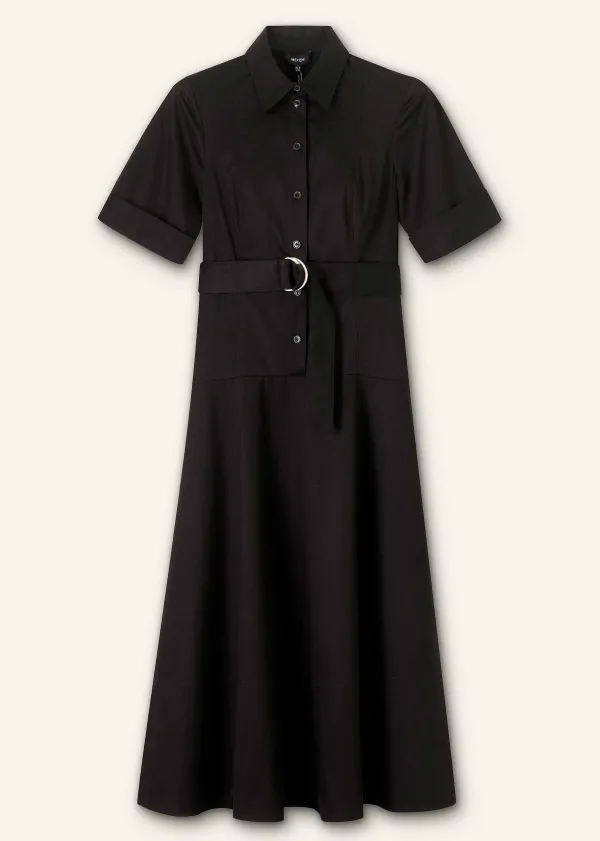 ME+EM Cotton Sateen Midi Shirt Dress + Belt | Women Midi Dresses