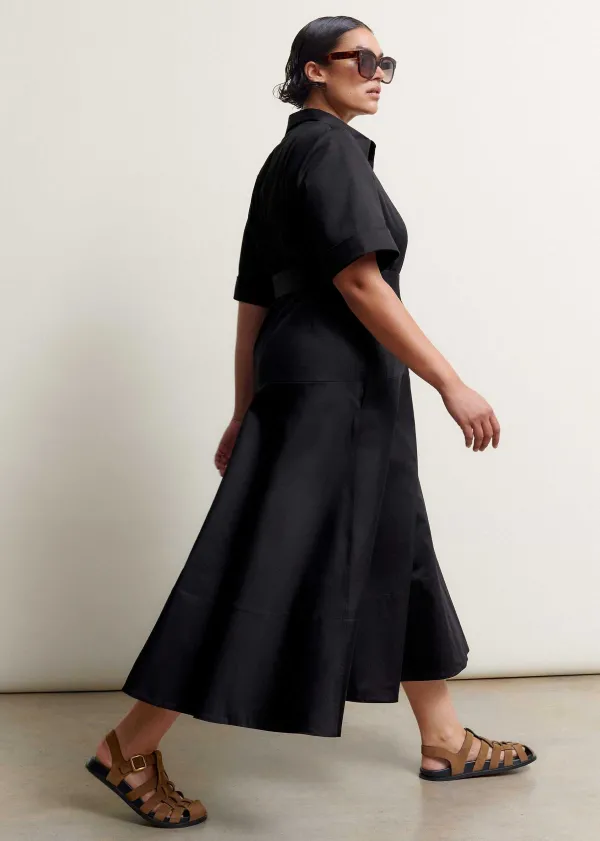 cotton_sateen_midi_shirt_dress__belt_5.webp ME+EM Cotton Sateen Midi Shirt Dress + Belt | Women Midi Dresses