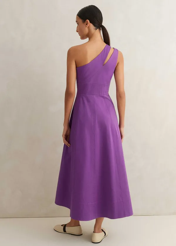 cotton_sateen_one_shoulder_midi_dress_2.webp ME+EM Cotton Sateen One Shoulder Midi Dress | Women Midi Dresses