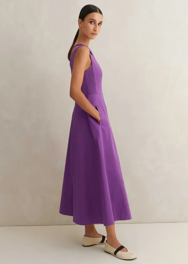 cotton_sateen_one_shoulder_midi_dress_5.webp ME+EM Cotton Sateen One Shoulder Midi Dress | Women Midi Dresses