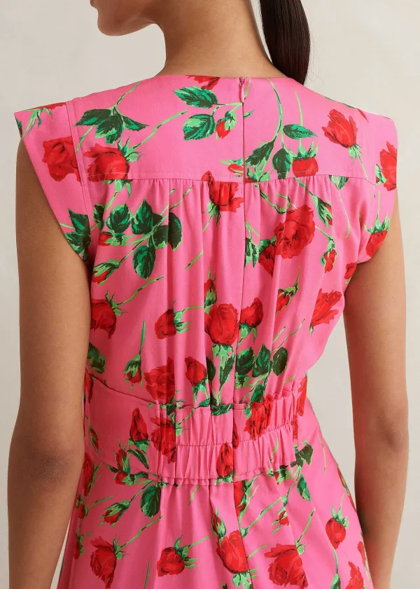 cotton_sateen_rose_print_maxi_dress_5.webp ME+EM Cotton Sateen Rose Print Maxi Dress | Women Maxi Dresses