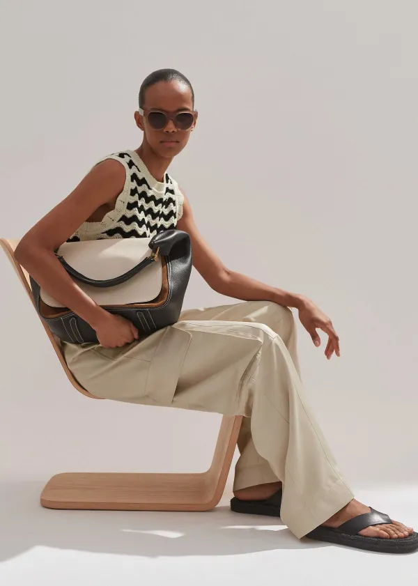 ME+EM Cotton Scallop Stripe Boxy Knit Vest | Women Vests