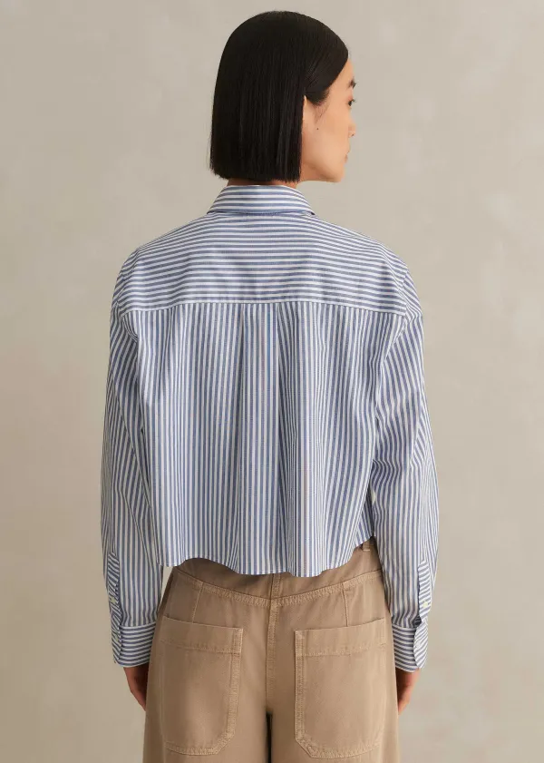 cotton_striped_crop_shirt_3.webp ME+EM Cotton Striped Crop Shirt | Women Shirts