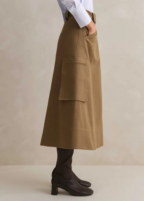 ME+EM Cotton Utility Midi Skirt | Women Skirts