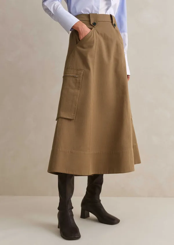 cotton_utility_midi_skirt_3.webp ME+EM Cotton Utility Midi Skirt | Women Skirts