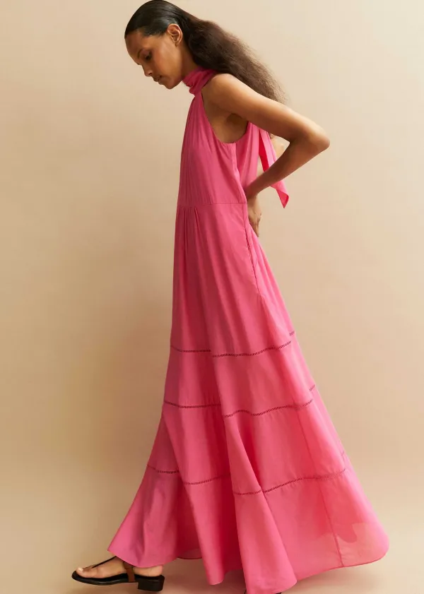 cotton_voile_halterneck_fulllength_dress_3.webp ME+EM Cotton Voile Halterneck Full-Length Dress | Women Maxi Dresses