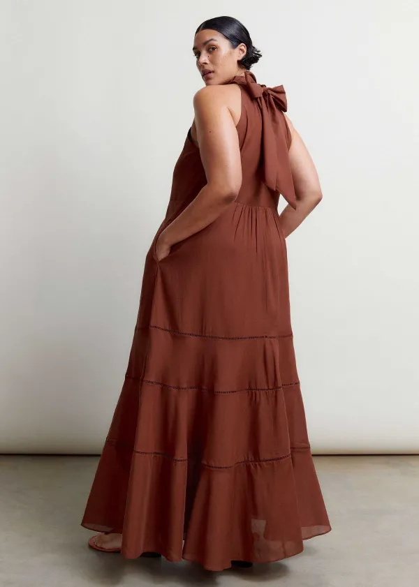 cotton_voile_halterneck_fulllength_dress_4-1.webp ME+EM Cotton Voile Halterneck Full-Length Dress | Women Maxi Dresses
