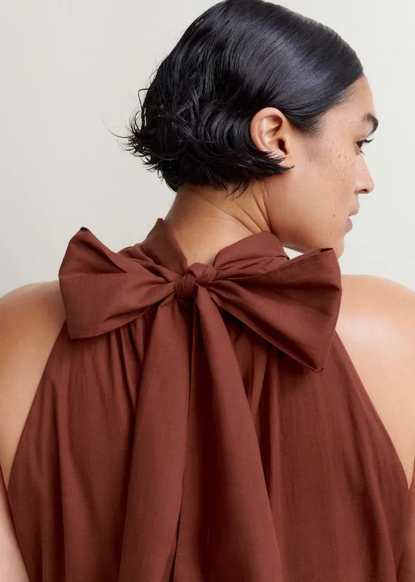 cotton_voile_halterneck_fulllength_dress_9.webp ME+EM Cotton Voile Halterneck Full-Length Dress | Women Maxi Dresses