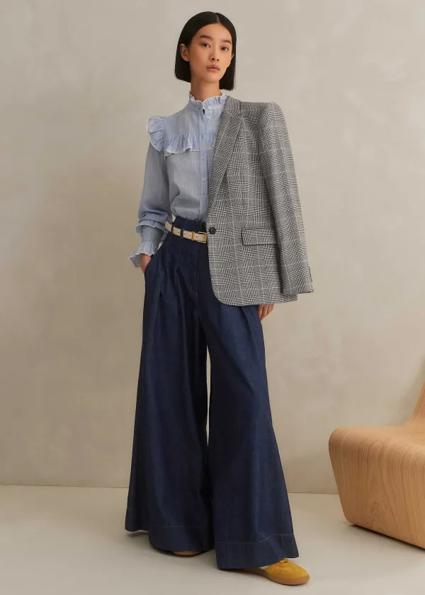 cotton_voile_stripe_long_sleeve_top_3.webp ME+EM Cotton Voile Stripe Long Sleeve Top | Women Blouses