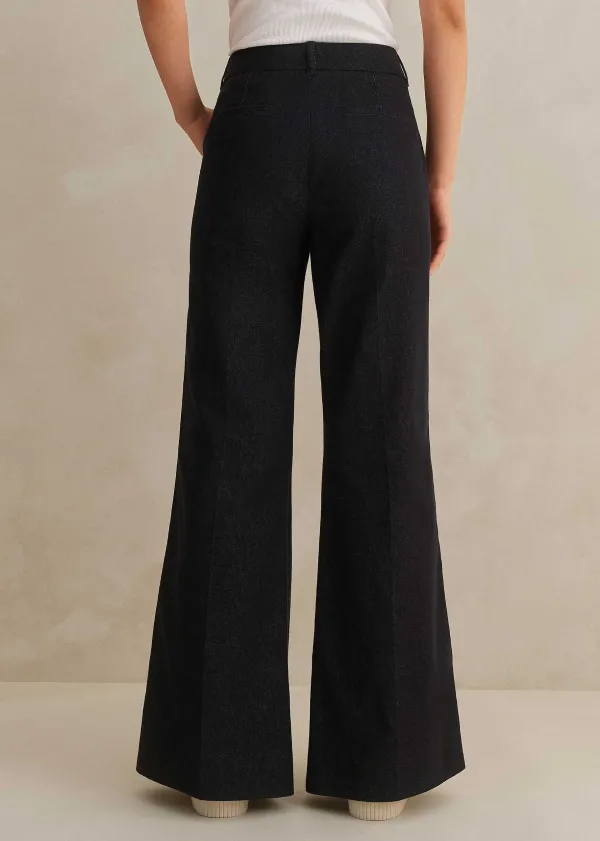 ME+EM Cotton-Blend Denim Kick Flare Trouser | Women Jeans