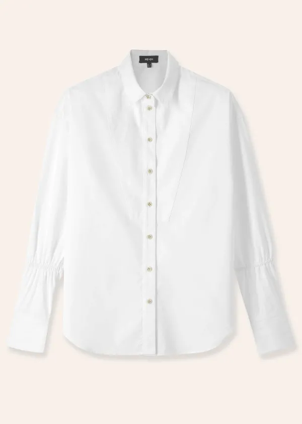 ME+EM Crease Less Cotton Elastic Sleeve Shirt | Women Shirts